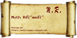 Muth Rómeó névjegykártya